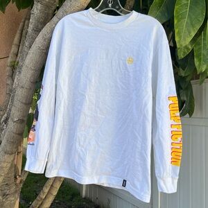 HUF Pulp Fiction Collage Long Sleeve T -Shirt Graphic in White.